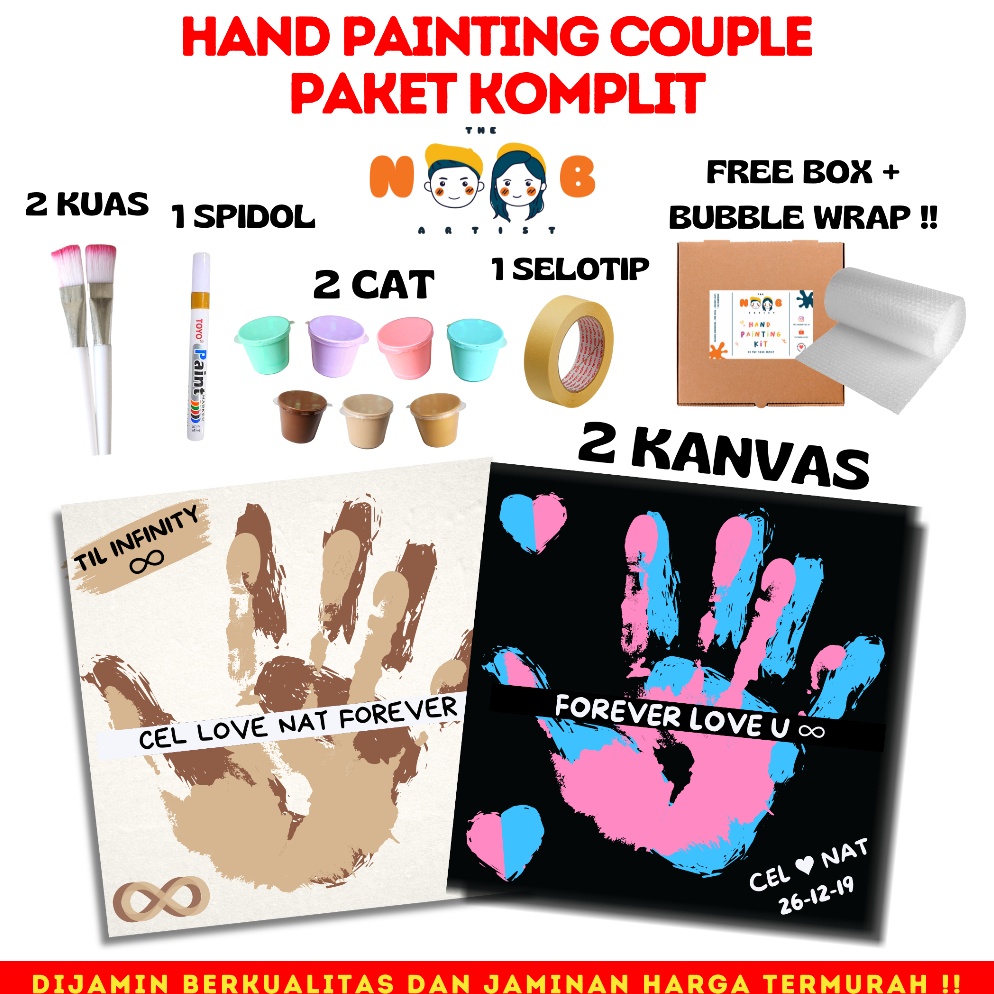 

MHP Hand Painting Kit Canvas By The Noob Artist | Kanvas Cap Tangan Couple | Canvas 20x20 cm | Kanvas Lukis Tangan Couple arspy