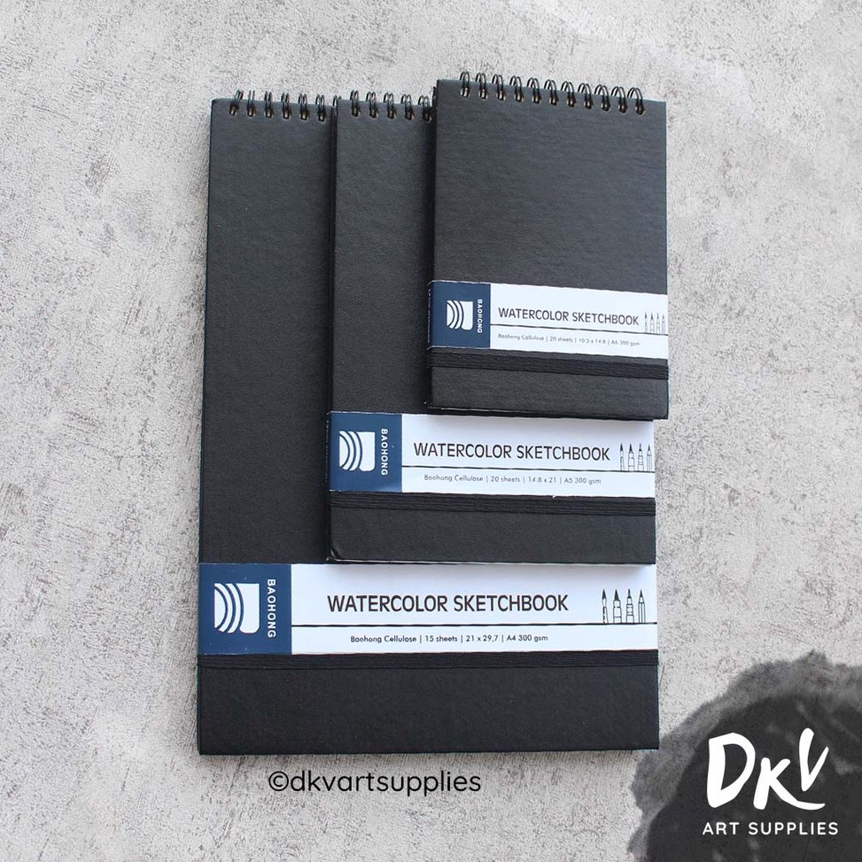 

[CODE BARANG 025SGS] Watercolor Sketchbook Baohong Cellulose 300gsm A6 / A5 / A4 GJQ