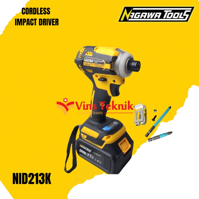 Cordless Impact Driver Nagawa Nid213 Nid213K Bor Obeng Terlariss 