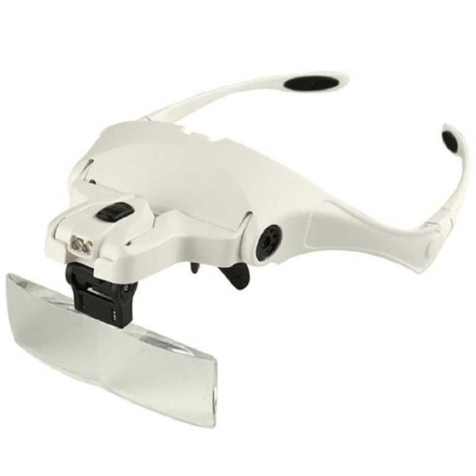 

Helm Kacamata Pembesar Reparasi Jam 5x Magnifier 2 LED - 9892B2