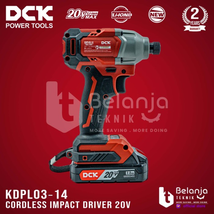 Dck Impact Driver Cordless 20V Mesin Bor Obeng Baterai 20V Kdpl0314 Terlariss !!