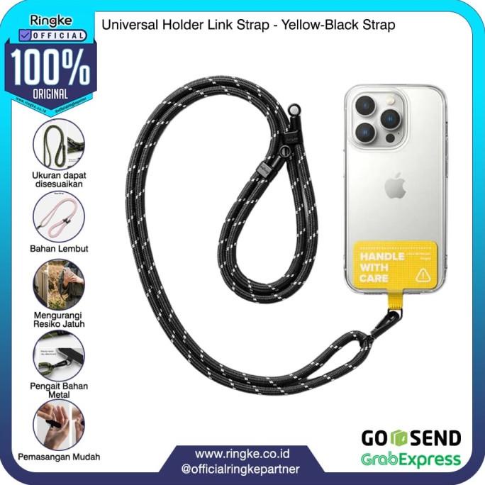 

Ringke Holder Link Strap Yellow-Black Strap Alat Gantungan Tali HP
