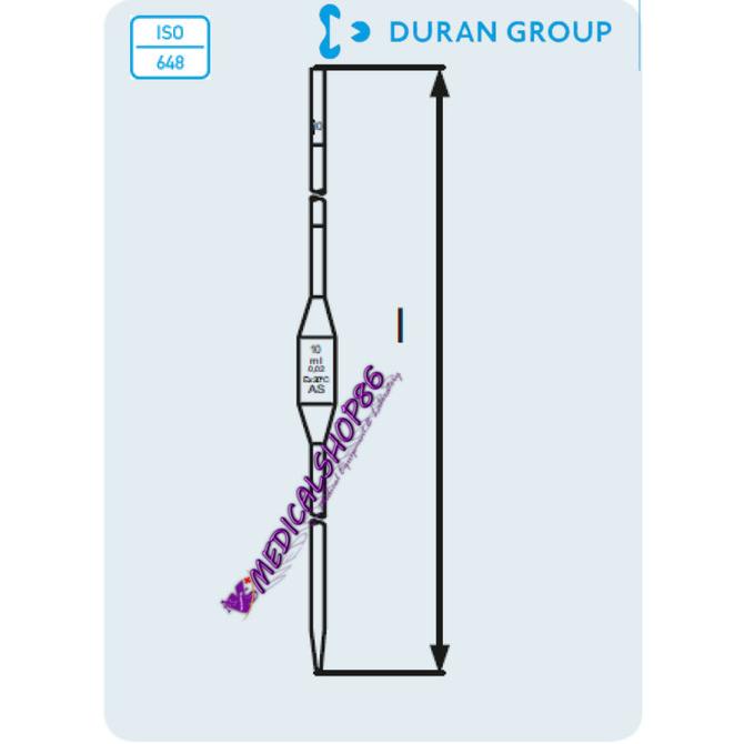 Bulb Pipette 50Ml Class As - Duran | Pipet Volume 50Ml