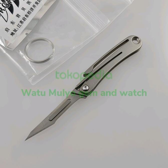 

Mini nano Titanium Ti Folding Knife Scalpel Blade EDC key chain cutter