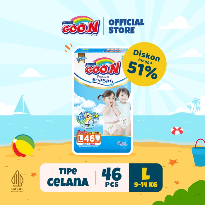 GOON POPOK BAYI PREMIUM PANTS MASSARA SARA SUPER JUMBO L 46S - DIAPERS