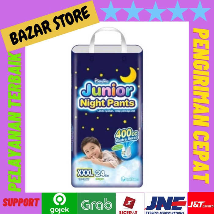 PEMPERS ANAK BAYI MAMY POKO PANTS JUNIOR NIGHT XXXL 24 BOYS