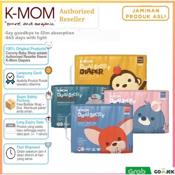 Terlaris K-Mom Popok Bayi Kmom Dual Story Band Diaper Korea Motif S M L Xl - 2Xlarge Pant(30,+