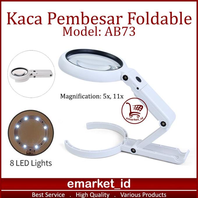 

Kaca Pembesar Foldable LED AB73 / Lup Lensa Magnifier Handheld Lipat