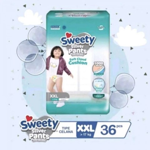 SWEETY SILVER PANTS XXL 36 PCS