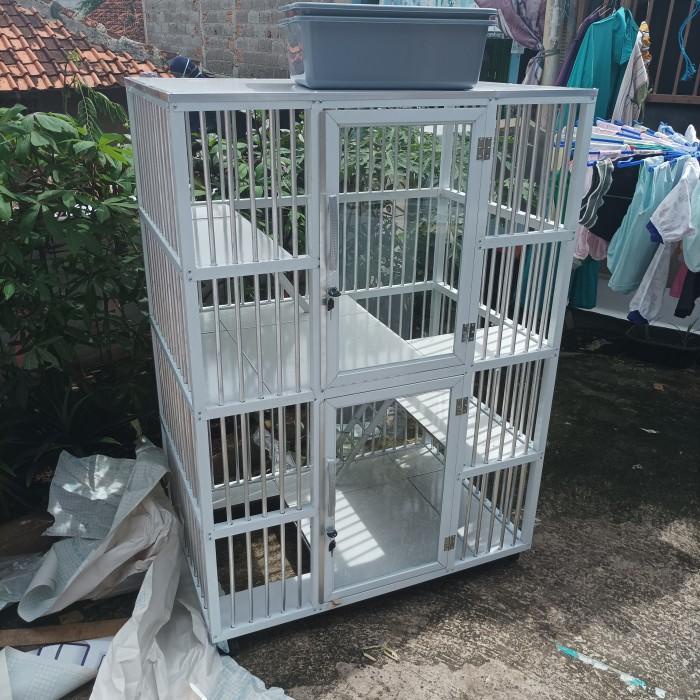 Kandang Kucing Aluminium 2 Tingkat