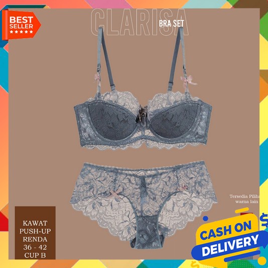 Bra Set Cawet Underwear Sexy Istri Bera  Mewah Korean Style Sport Beha Behaa Kekinian Koetang Menyus