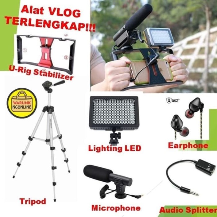PAKET LENGKAP Alat VLOG - YOUTUBER - VLOGGER - VIDEOGRAFI - REKAMAN