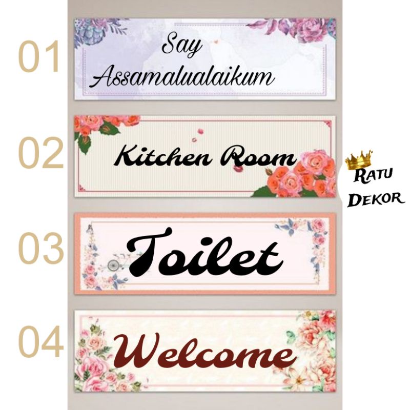 Pajangan Pintu Hiasan Pintu assalamualaikum tulisan Bisa Custom