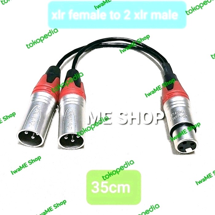 Kabel Cabang Xlr Female To 2 Xlr Male Splitter Female To 2 Male