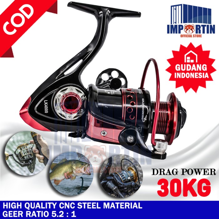 Terlaris Reel Pancing Metal Lk2000 - 7000 30 Kg/ Reel Pancing Tarikan Full Besi