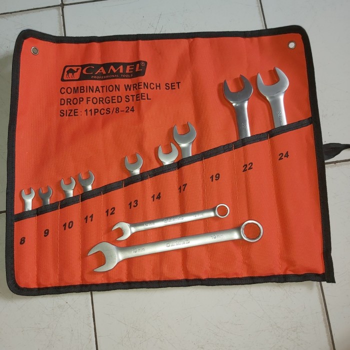Terlaris Kunci Ring Pas Set 11Pcs (8-24)/ Kunci Ring Pas Set Camel 11Pcs
