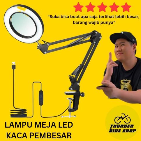 

Lampu Meja Kaca Pembesar Led magnifier lamp desk ALUMUNIUM 360 DERAJAT