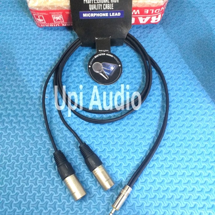Kabel Aux 2 Xlr To Jack 3.5Mm Stereo Hp Ke Mixer/Speaker 1.5M