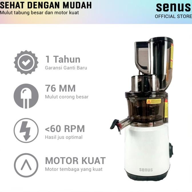 Senus Slow Juicer PRO Pengekstrak buah tanpa ampas mudah dibersihkan