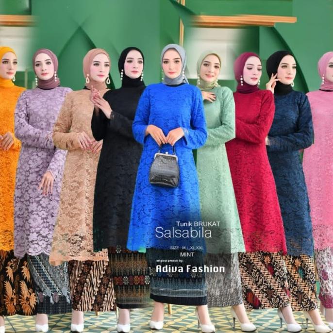 setelan baju tunik wanita terbaru / set tunik brokat murah