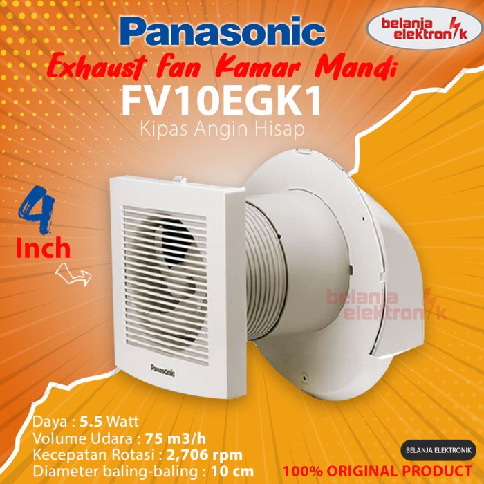Panasonic Fv-10Egk1 Exhaust Fan Kamar Mandi 4 Inch