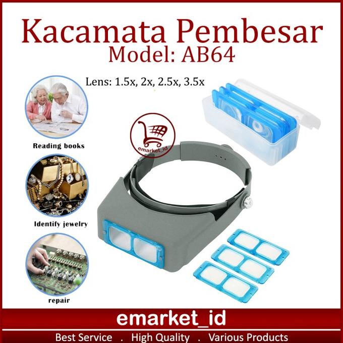 

Kacamata Pembesar AB64 / Kaca Mata Servis / Lampu Reparasi / Eyelash