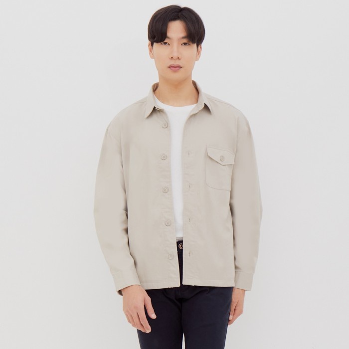 jaket pria M231 Kemeja Jaket Pria Panjang Khaki 2269A - XXL(A2L0) jaket cowok jaket pria parasut jak