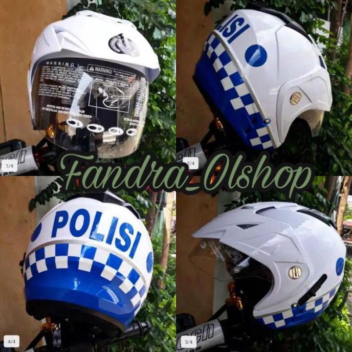 HELM POLISI LALU LINTAS LANTAS POLANTAS PATWAL & DISHUB DOBEL VISOR.