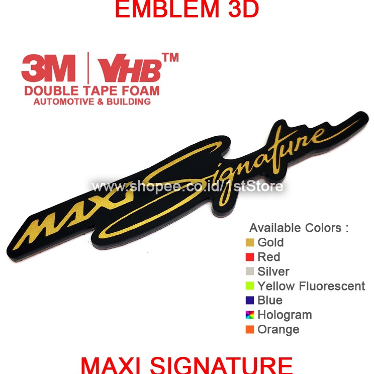 ✷IoO EMBLEM 3D MAXI SIGNATURE LOGO TIMBUL YAMAHA MAXI SIGNATURE NMAX AEROX XMAX LEXI OLD ALL NEW 125