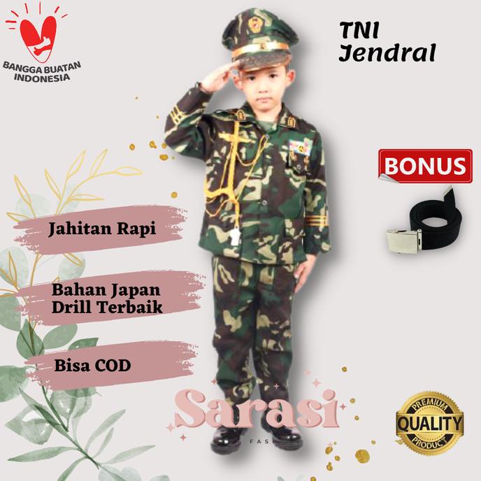 Baju tni jendral anak laki laki baju tni loreng baju tentara anak anak