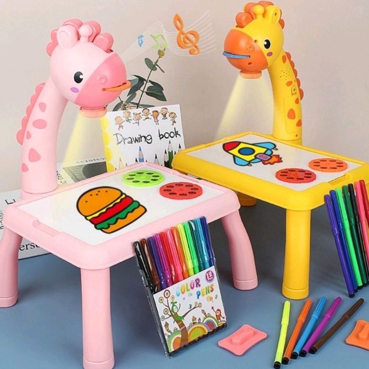 ❈GMv Meja belajar anak gambar proyektor edukasi anak jerapah besar ✹ (Diskon)