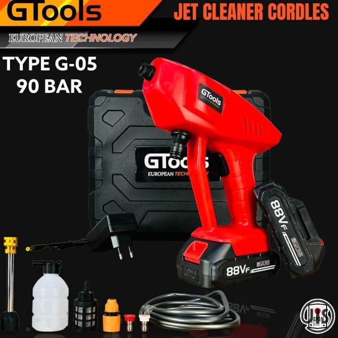 Jet Cleaner Cordless 88vf 2 baterai Gtool Japan fullset