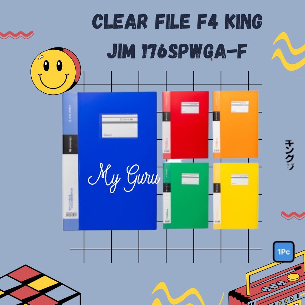 

[PCS] KING JIM CLEAR FILE 40 POCKET F4 / CLEAR HOLDER FOLIO 176SPWGA-F