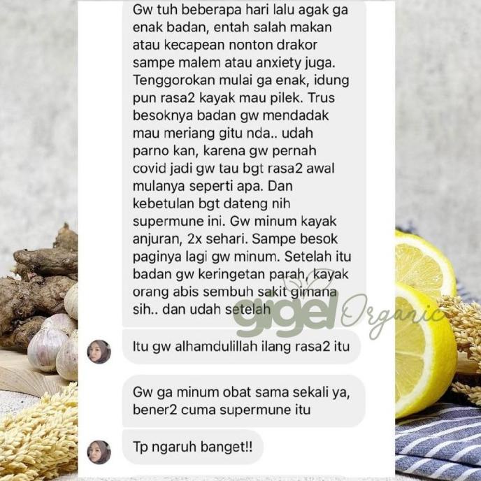 

Gigel Organic Supermune Juice 500ml Jahe Merah | Bawang Putih Tunggal