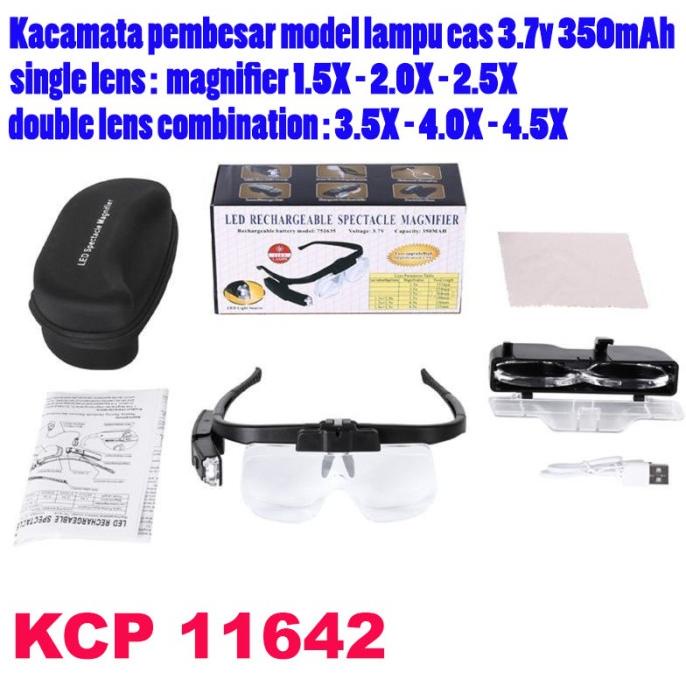 

KCP 11642 Kacamata Pembesar USB LED Rechargeable Spectacle Magnifier
