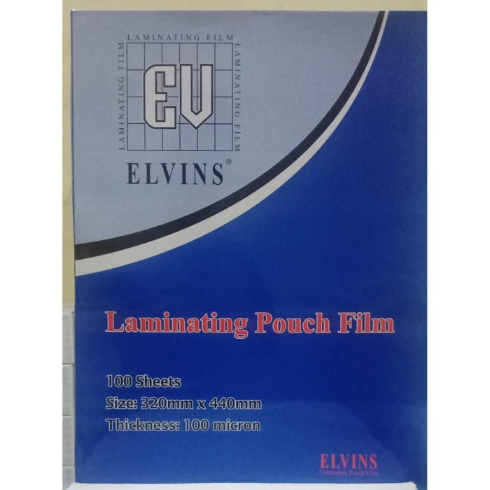 

Laminating pouch A3 Elvins 100 micron.