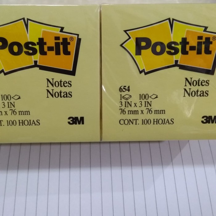 

Post it 3M 75 X 75 mm. yellow.