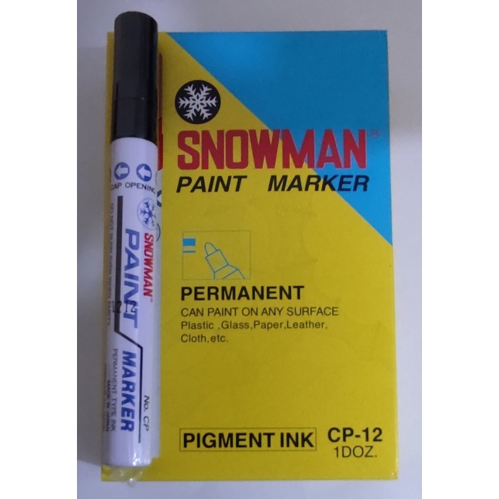 

Spidol Hitam Paint Marker Black snowman CP-12 permanen