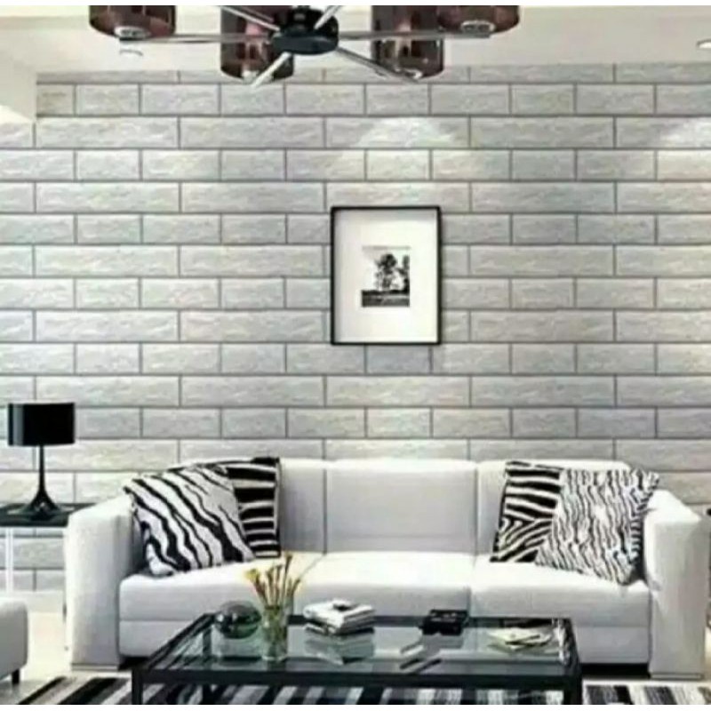 WALLPAPER STIKER DINDING MOTIF BATA 3D 7++M X 45CM WALLPAPER KEREN