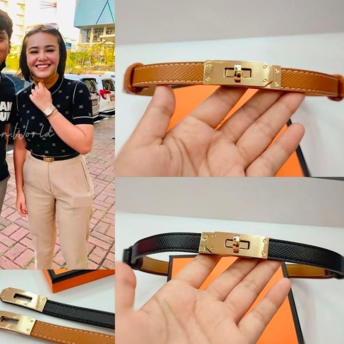 Belt kulit wanita Hermes premium leather import terbaru include box