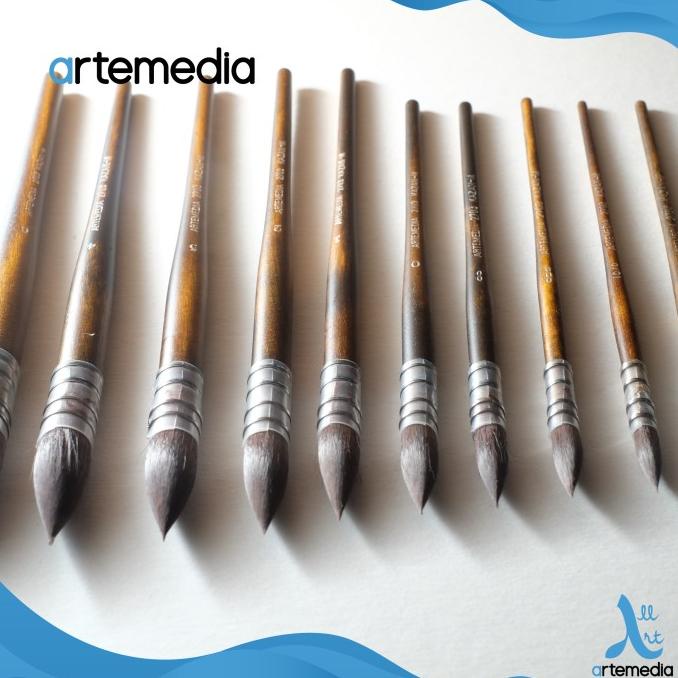 

Kuas Lukis Artemedia 2703 Round Squirrel Kazan-M Brush Short Handle Dijamin Puas