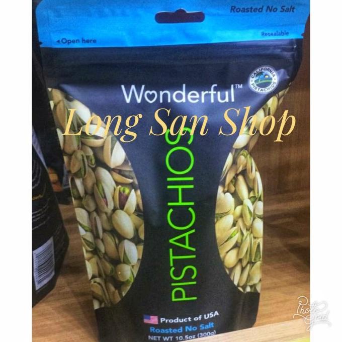 

Wonderful Classic Roasted No Salted Pistachios 300 gr Kacang Import