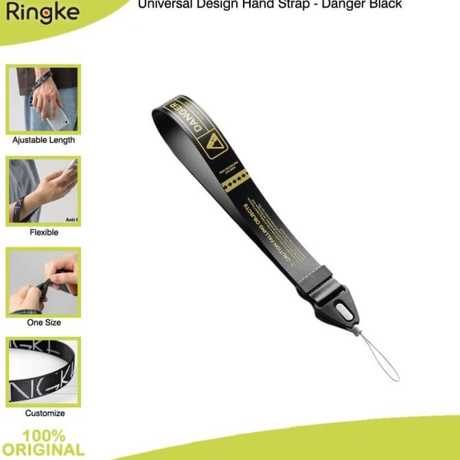 

Ringke Hand Strap Danger Black Tali Gantungan HP Lanyard Wristband
