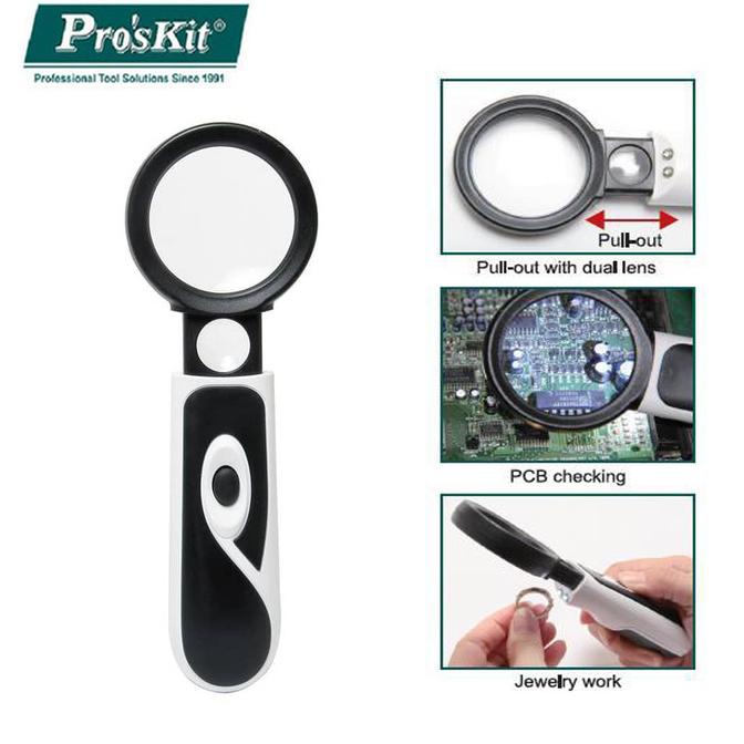 

Kaca Pembesar Proskit MA-023 3.5 / 20X Handheld LED Light Magnifier