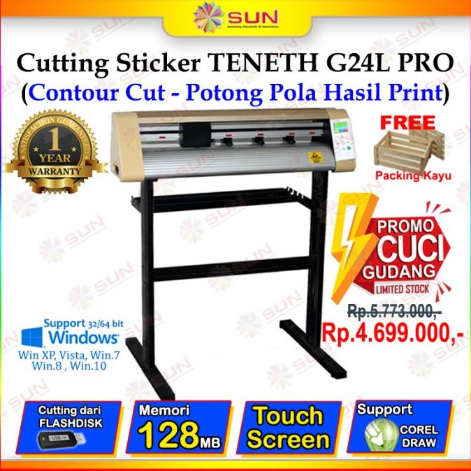 

Mesin Cutting Sticker TENETH G24L PRO (CONTOUR CUT)