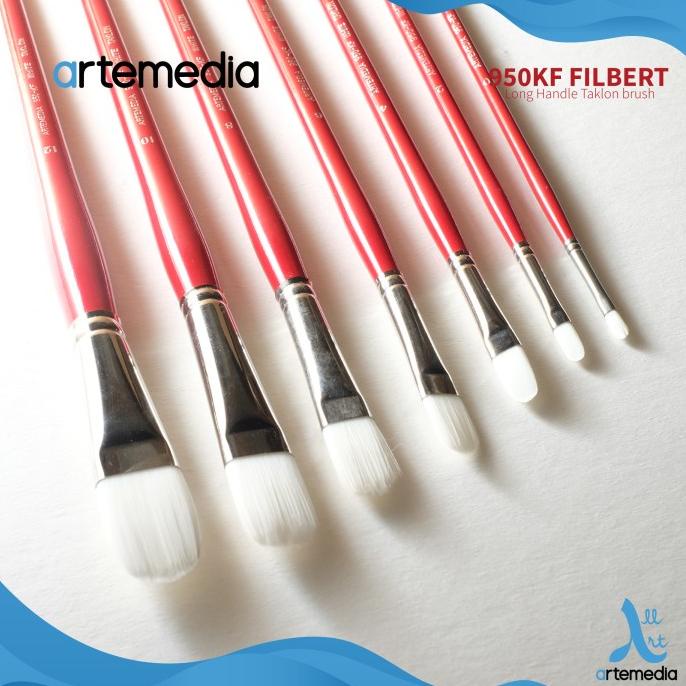 

Kuas Lukis Artemedia 950Kf Filbert White Taklon Brush Long Handle Kualitas Premium