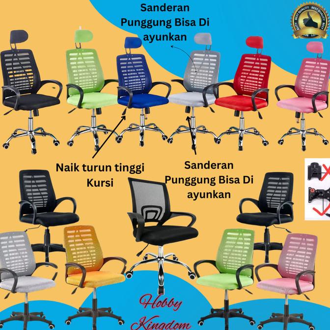 Kursi Kerja Kursi Kantor Kursi Jaring Hidrolik Eksekutif Kaki Nylon