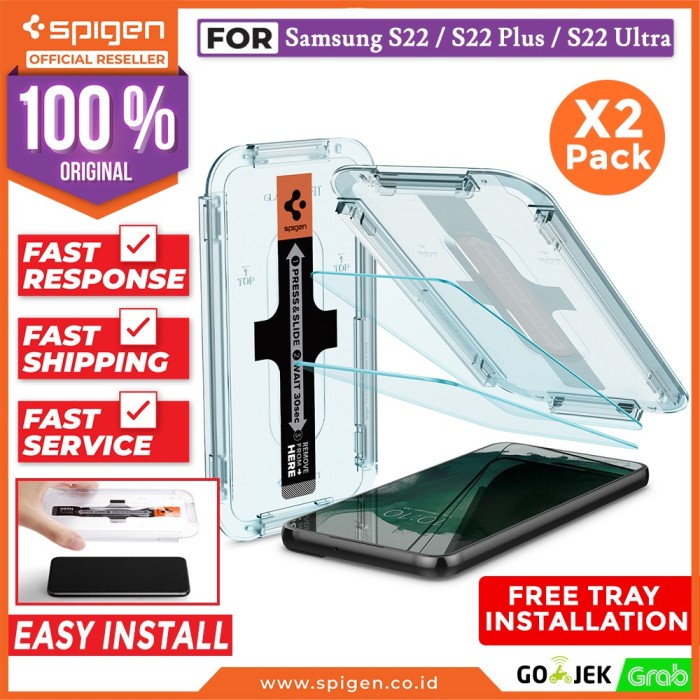 Terlaris Tempered Glass Samsung Galaxy S22 Ultra Plus Spigen Glas Tr Ez Fit