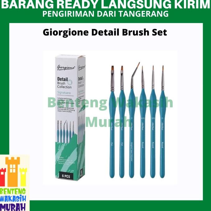 

G-Mx06 Giorgione 6Pcs Watercolor Detail Brush Miniature Fine Kuas Mini Kualitas Premium