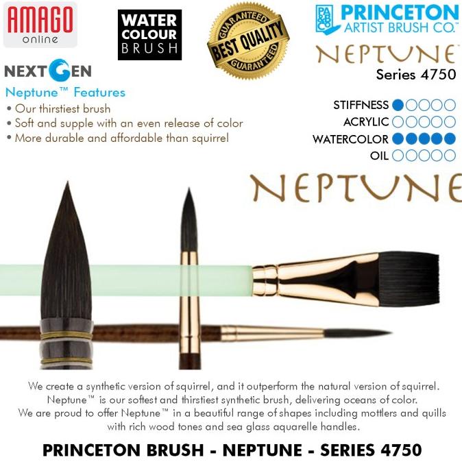 

Kuas - Princeton Neptune Watercolour Brush - Round - Pilih Ukuran Terbaik Dikelasnya